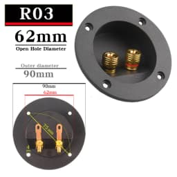 HIFIDIY LIVE Square Circle (Install Hole 49-76) Speaker Junction Box Terminal Shell 2 Copper Binding Post Wire Cable Connector