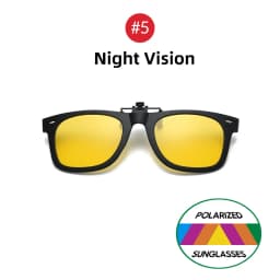 VIVIBEE 2026 Flip Up Clip on Sun Glasses for Men Driving Glasses Clips Fishing Female Anti-UVA UVB Polarized Night Vision Lens