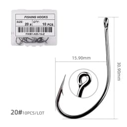 10PcS/Box Sea Big Hooks 18#-30# High Carbon Steel Fishing Hooks Fly Jig Hook Carp Fishing Hook Saltwater Jig Lure Sea Fishhook
