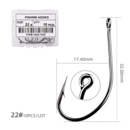 10PcS/Box Sea Big Hooks 18#-30# High Carbon Steel Fishing Hooks Fly Jig Hook Carp Fishing Hook Saltwater Jig Lure Sea Fishhook