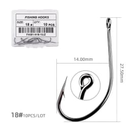 10PcS/Box Sea Big Hooks 18#-30# High Carbon Steel Fishing Hooks Fly Jig Hook Carp Fishing Hook Saltwater Jig Lure Sea Fishhook