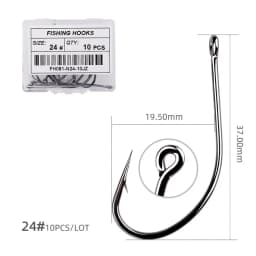 10PcS/Box Sea Big Hooks 18#-30# High Carbon Steel Fishing Hooks Fly Jig Hook Carp Fishing Hook Saltwater Jig Lure Sea Fishhook
