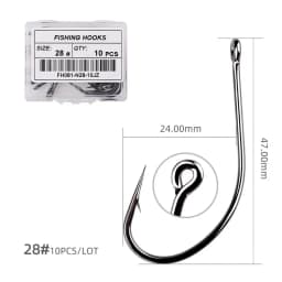 10PcS/Box Sea Big Hooks 18#-30# High Carbon Steel Fishing Hooks Fly Jig Hook Carp Fishing Hook Saltwater Jig Lure Sea Fishhook