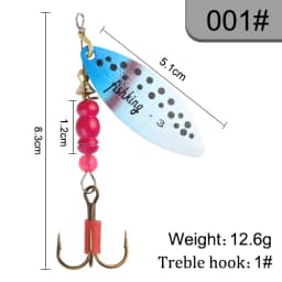 NGB Spinner Bait 4.4g 7.1g 12.6g 17.7g 26.2g Spoon Lures Pike Metal With Treble Hooks Arttificial Bass Bait Fishing Lure