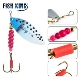NGB Spinner Bait 4.4g 7.1g 12.6g 17.7g 26.2g Spoon Lures Pike Metal With Treble Hooks Arttificial Bass Bait Fishing Lure