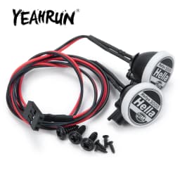 YEAHRUN 2/4Pcs 1:10 RC Crawler Car Parts Round LED Light & Cover for TRX-4 Axial SCX10 Tamiya CC01 D90 TF2 RC Car