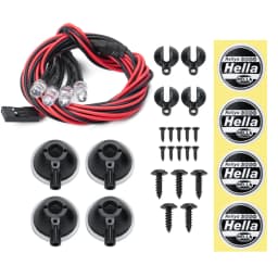 YEAHRUN 2/4Pcs 1:10 RC Crawler Car Parts Round LED Light & Cover for TRX-4 Axial SCX10 Tamiya CC01 D90 TF2 RC Car