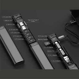 BUDI Multi-function Smart Adapter Card Storage Data TF Types Cable USB Box 6 KIT SD Memory Card SIM Multi-Cable Reader Cable
