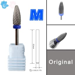 RolinStar Original Carbide Left Handed Person Flame Large Cone Milling Cutters Removel Gel Polish Varnish Nail Drill Bit