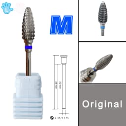 RolinStar Original Carbide Left Handed Person Flame Large Cone Milling Cutters Removel Gel Polish Varnish Nail Drill Bit