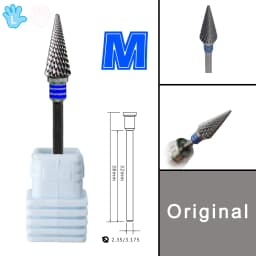 RolinStar Original Carbide Left Handed Person Flame Large Cone Milling Cutters Removel Gel Polish Varnish Nail Drill Bit