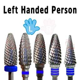 RolinStar Original Carbide Left Handed Person Flame Large Cone Milling Cutters Removel Gel Polish Varnish Nail Drill Bit