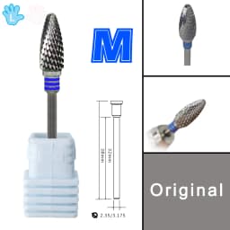 RolinStar Original Carbide Left Handed Person Flame Large Cone Milling Cutters Removel Gel Polish Varnish Nail Drill Bit