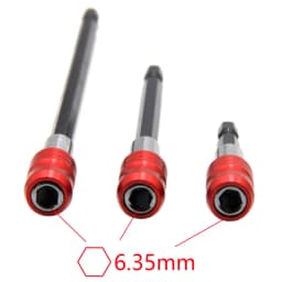 60mm/100mm/150mm Quick Release Locking Socket Extension Bar Rod Set Kits 1/4 Inch Hex Shank Holder Drill Bits