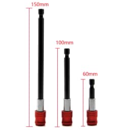 60mm/100mm/150mm Quick Release Locking Socket Extension Bar Rod Set Kits 1/4 Inch Hex Shank Holder Drill Bits