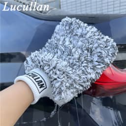 Lucullan Two Bucket Method Microfiber Gloves 3 Colors Premium Car WashMitt LARGE Size Special Customized For Car Washers
