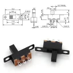 20-200pcs 50V 0.5A Mini Size Black SPDT Slide Switch for DIY Power Electronic Projects SS12F15 ON-OFF Toggle Switch Handle 6mm