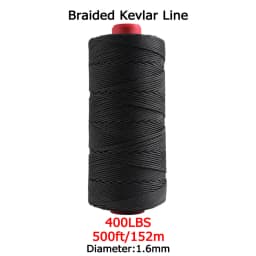 Braided Kevlar Line Black 50-1500 Lbs Fishing Assist Rope High Strength Kite Flying Line Outdoor Camping Hiking Refractory Rope