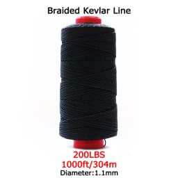 Braided Kevlar Line Black 50-1500 Lbs Fishing Assist Rope High Strength Kite Flying Line Outdoor Camping Hiking Refractory Rope