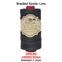 Braided Kevlar Line Black 50-1500 Lbs Fishing Assist Rope High Strength Kite Flying Line Outdoor Camping Hiking Refractory Rope