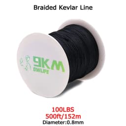 Braided Kevlar Line Black 50-1500 Lbs Fishing Assist Rope High Strength Kite Flying Line Outdoor Camping Hiking Refractory Rope