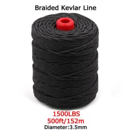Braided Kevlar Line Black 50-1500 Lbs Fishing Assist Rope High Strength Kite Flying Line Outdoor Camping Hiking Refractory Rope