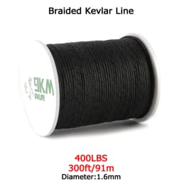 Braided Kevlar Line Black 50-1500 Lbs Fishing Assist Rope High Strength Kite Flying Line Outdoor Camping Hiking Refractory Rope