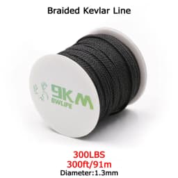 Braided Kevlar Line Black 50-1500 Lbs Fishing Assist Rope High Strength Kite Flying Line Outdoor Camping Hiking Refractory Rope