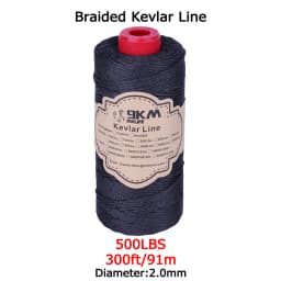 Braided Kevlar Line Black 50-1500 Lbs Fishing Assist Rope High Strength Kite Flying Line Outdoor Camping Hiking Refractory Rope