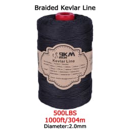Braided Kevlar Line Black 50-1500 Lbs Fishing Assist Rope High Strength Kite Flying Line Outdoor Camping Hiking Refractory Rope