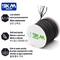 Braided Kevlar Line Black 50-1500 Lbs Fishing Assist Rope High Strength Kite Flying Line Outdoor Camping Hiking Refractory Rope