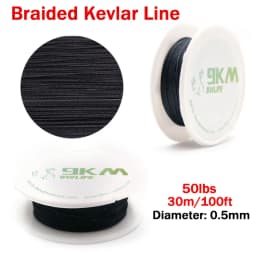 Braided Kevlar Line Black 50-1500 Lbs Fishing Assist Rope High Strength Kite Flying Line Outdoor Camping Hiking Refractory Rope
