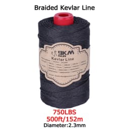 Braided Kevlar Line Black 50-1500 Lbs Fishing Assist Rope High Strength Kite Flying Line Outdoor Camping Hiking Refractory Rope