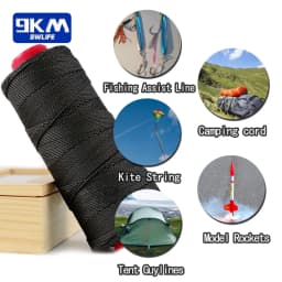 Braided Kevlar Line Black 50-1500 Lbs Fishing Assist Rope High Strength Kite Flying Line Outdoor Camping Hiking Refractory Rope