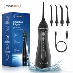 Portable F18 Water Flosser 4 Modes Water Floss USB Rechargeable 4 Nozzles Oral Water Jet 200ml Water Tank Waterproof