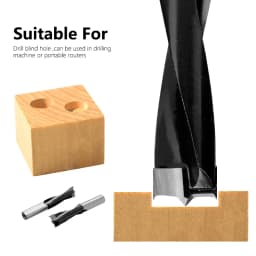 CMCP 2 Flute Carbide Wood Forstner Drill Bits 4-14mm Right Rotation Wood Hole Cutter 70mm Total Length Router Bit