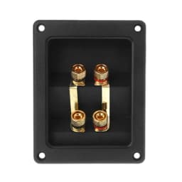 Terminal Cup Connector 266 Parts Express Binding Posts Gold Banana Jacks Recessed Bi-Amp Speaker Box Black
