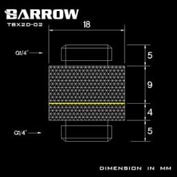 Barrow G1/4 Rotary Fitting Double Outer Teeth Connector Adapter For Water Cooling System TBX2D-02