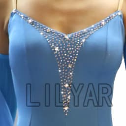 Ballroom Dance Dress Standard Skirt Competition Dress Costumes Performing Dress Customize Adult Children Blue Sparkly Rhinestone