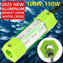100W 150W DC 12V Green White Squid IP68 High Power Fish Attractant Bait Lure Night Submersible Underwater LED Fishing Light