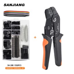 SN-28B Dupont Crimping Plier 0.25-1mm²/23-17AWG 310/620/1550PCS 2.54mm Dupont WireTerminals Clamp Kit Connectors Hand Tools Set