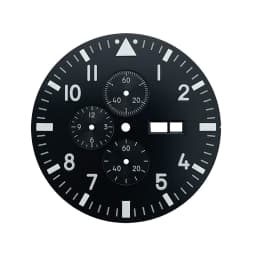 37.7mm Brown Black Pilot's Chronograph Watch Dial Copper Set For Miyota Cal.0S00 Movement 12 Hours
