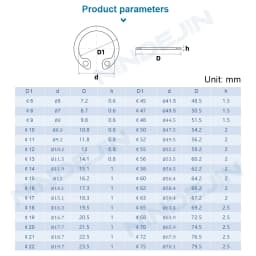 NINDEJIN 5-50pcs C Type Internal Circlip Retaining Rings for Hole Stainless Steel Carbon Steel Circlip Snap Rings DIN472