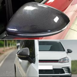 Replacement Rearview Mirror Cover Housing For VW Golf 7 MK7 MK7.5 GTI GTD 2013-2018 Black/White/Carbon Look Side Wing Mirror Cap