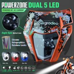 PowerZone Motorcycle Headlight Headlamp Head Light Supermoto Fairing For KTM EXC SXF MX Dirt Bike Enduro Headlight