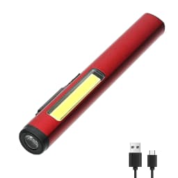 Portable LED Flashlight COB Floodlight and XPE High Beam Aluminum Alloy Pen Clip Work Light Built In Battery with Tail Magnet