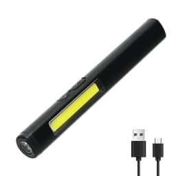 Portable LED Flashlight COB Floodlight and XPE High Beam Aluminum Alloy Pen Clip Work Light Built In Battery with Tail Magnet