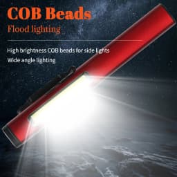 Portable LED Flashlight COB Floodlight and XPE High Beam Aluminum Alloy Pen Clip Work Light Built In Battery with Tail Magnet
