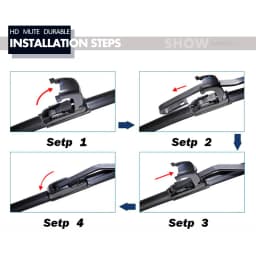 KAWOO Car Wiper Blade U Hook Universal Frameless Bracketless Rubber Car Windshield Wipe Blades 14"16"17"18"19"20"21"22"24"26"28"