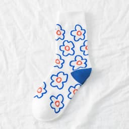 Fashion Women'S Socks Korea Style Flower Pattern Print Socks Ins Style Short Sock Women Autumn Winter Cute Streetwear Sox Girls